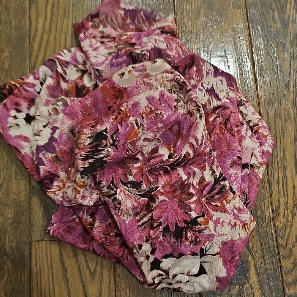 Floral Pink and Purple Scarf - Picture 1 of 5